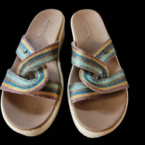 Skechers Arch Fit Wedge Sandals New W/O Box Size 6 - Picture 2 of 4